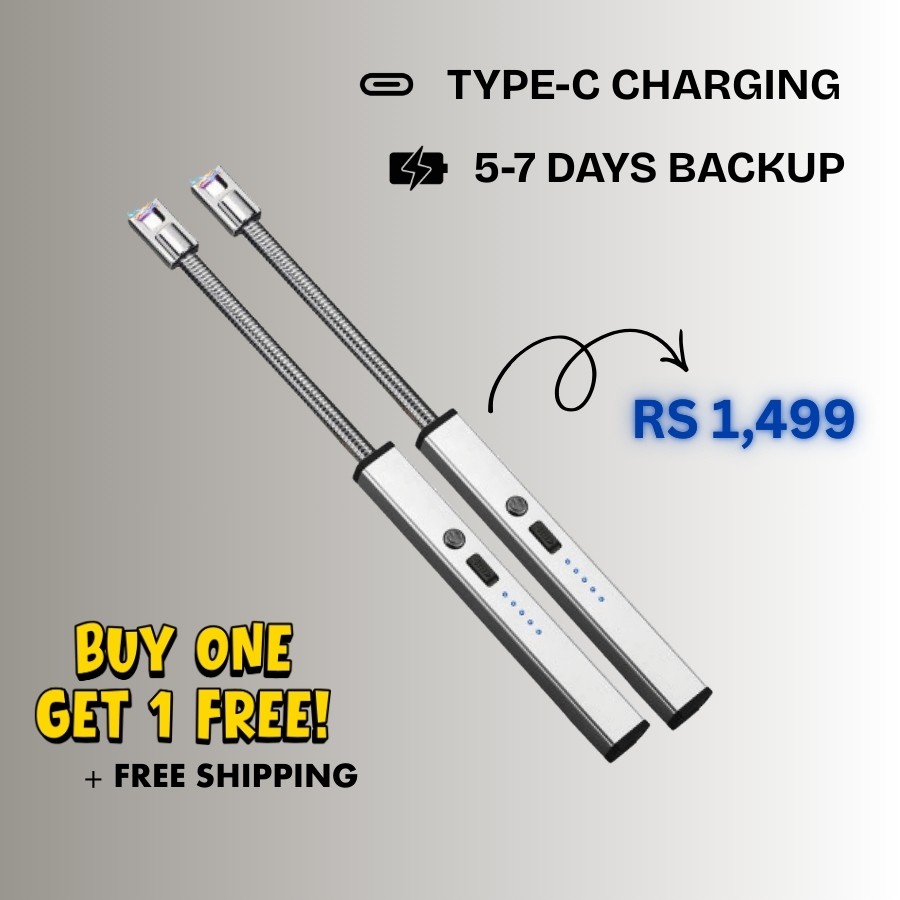 Buy 1 get 1 free 360° Electric Rechargeable Arc Lighter | Kitchen Electric Lighter Type C