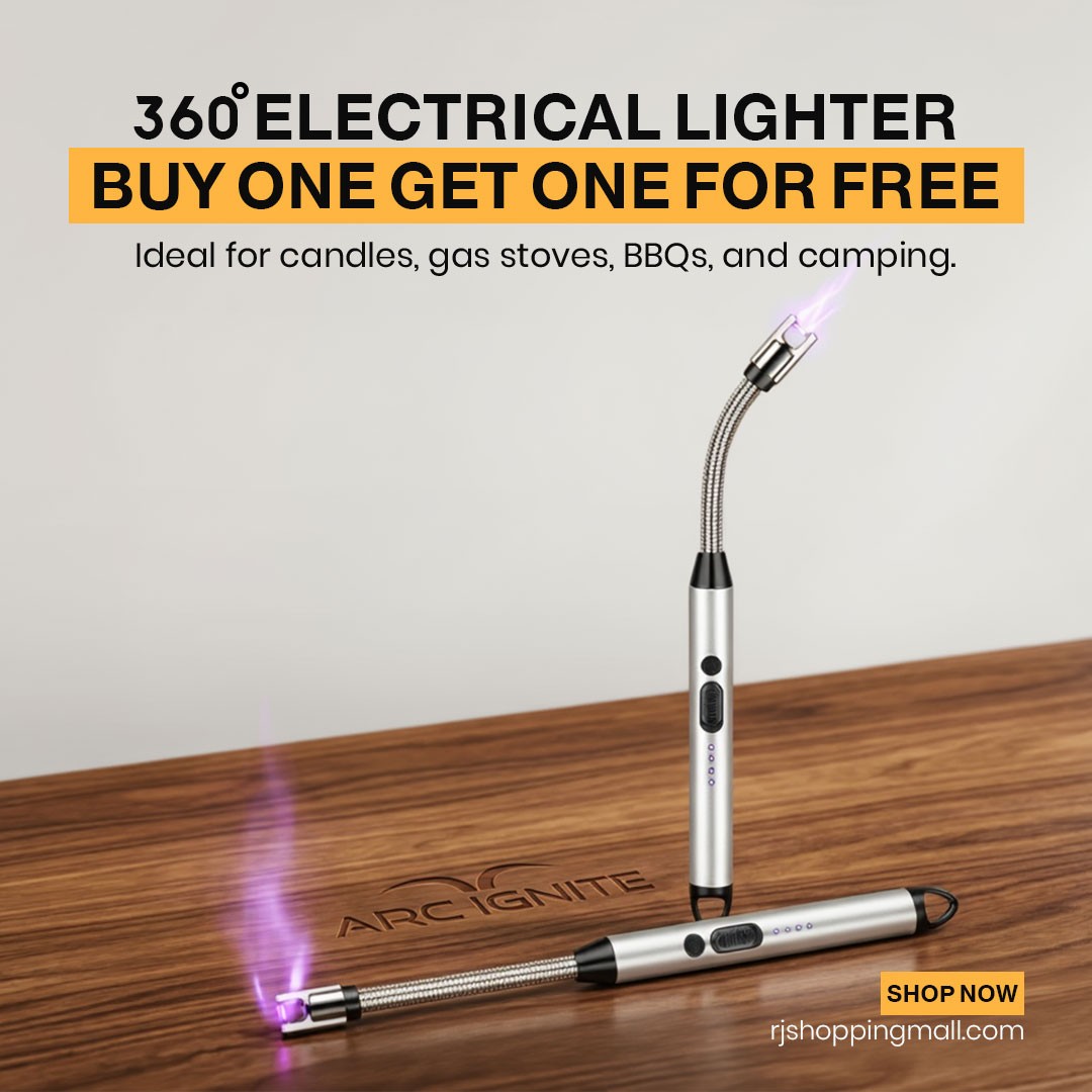 Buy 1 get 1 free 360° Electric Rechargeable Arc Lighter | Kitchen Electric Lighter Type C