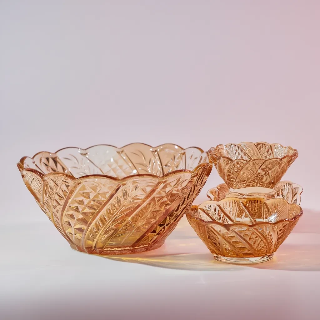 Amber Glass Bowl Set (7 pcs)